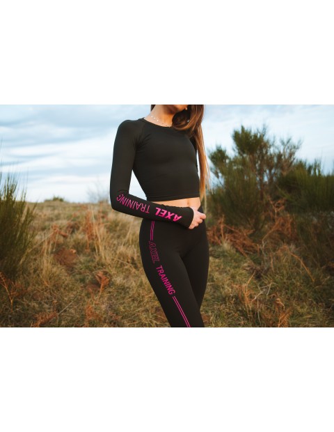 LEGGING TÉRMICO ESTRIBO AXEL TRAINING NEGRO FUCSIA