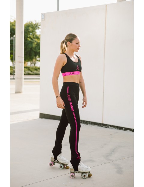 OUTLET LEGGING TÉRMICO ESTRIBO AXEL TRAINING NEGRO FUCSIA