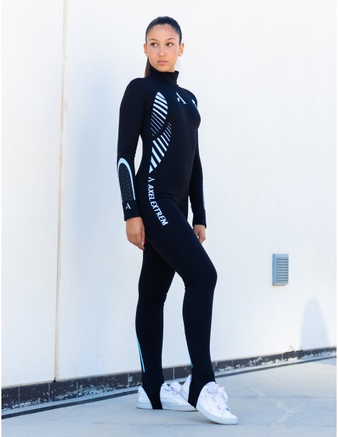 ATLANTIC BLACK AND SKY BLUE THERMAL CATSUIT