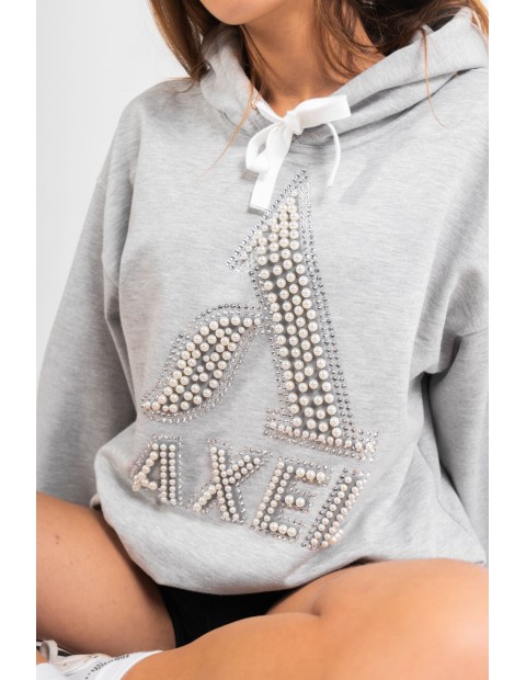 AXEL GRAY PEARLS SWEATSHIRT