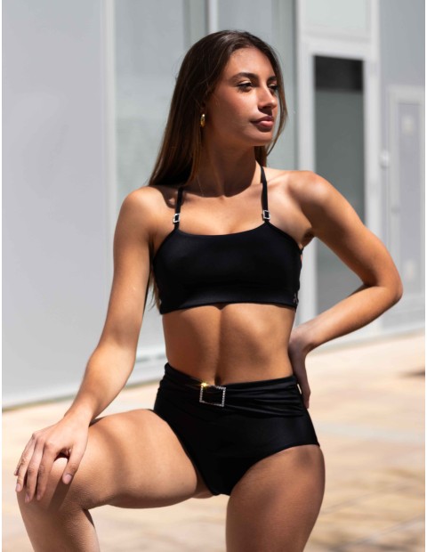 SET TOP AND  CULOTTE HEBILLAS BLACK