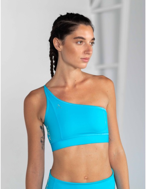 TURQUOISE NEW ASYMMETRIC TOP