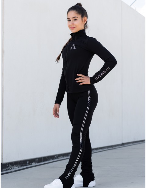 BASIC BLACK AND CRYSTAL THERMAL LEGGING AND JACKET SET