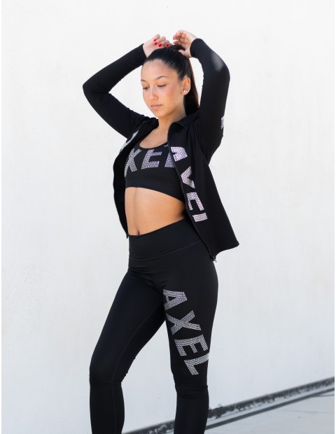 COMPLETO TOP ,LEGGING E GIACCA TERMICA AXELDIAMONDS NERO